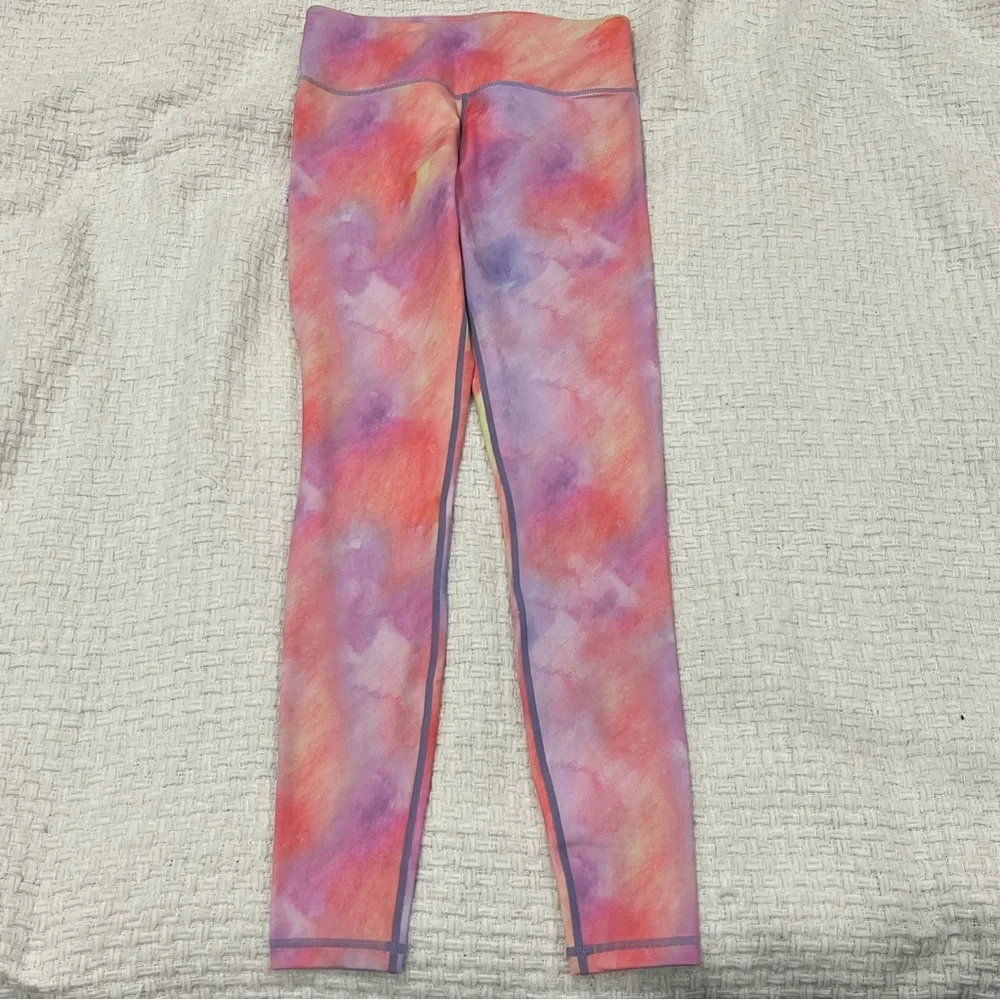 Zyia Light n Tight Tie Dye Leggings Sorbet Sunset High Rise 28” 6-8 NWOT